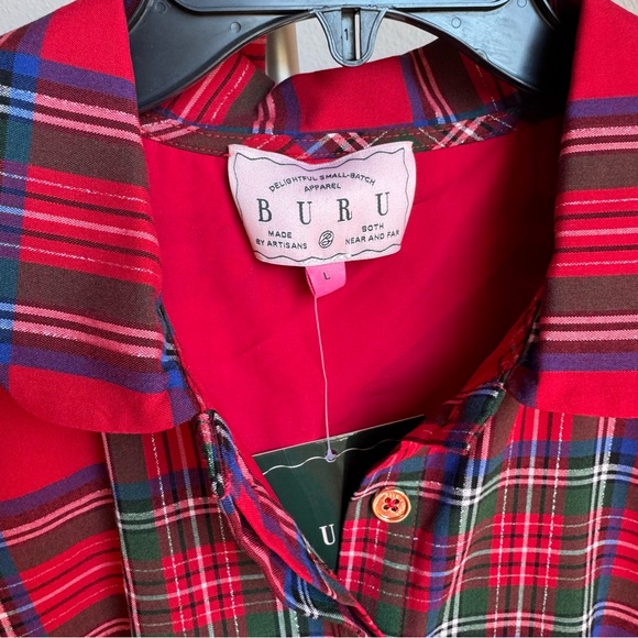 NWT Buru Donna Day Short Sleeve Contrast Bow Detail Stripe Print Shirt Dress - Picture 6 of 11